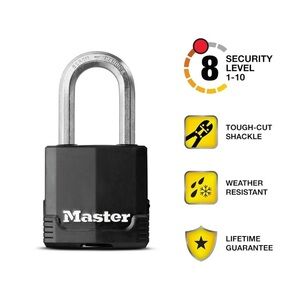 Masters Black Security Padlock